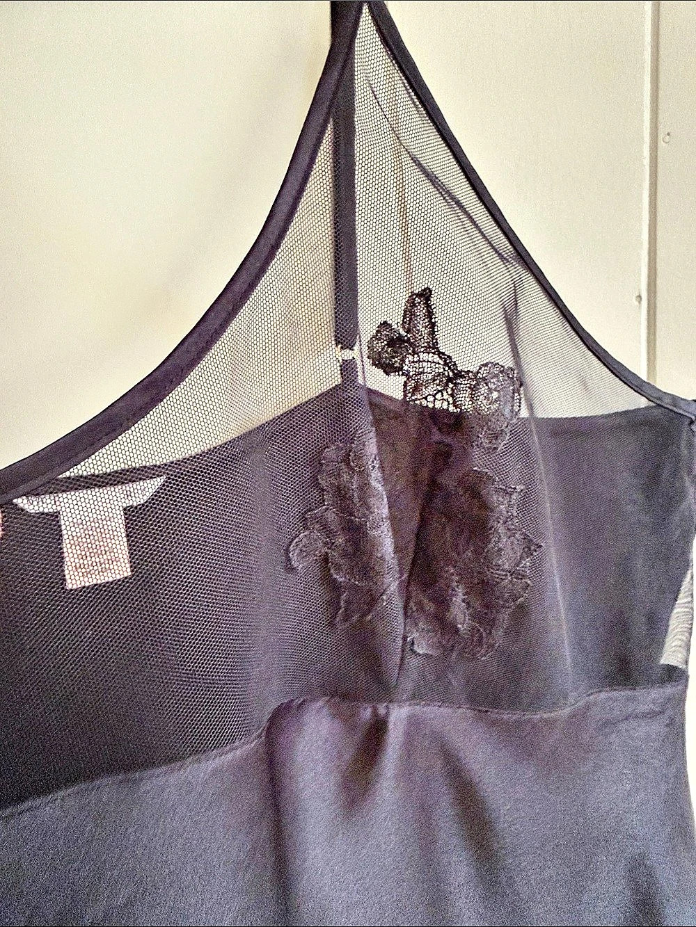 Victoria's Secret Black Lace Mesh Camisole XXL Dark Romantic Coquette Boudoir - Picture 3 of 11